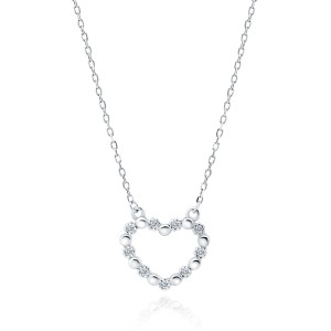 Colier argint cu inima si pietre DiAmanti Z1812NR_W-DIA (Argint 925‰ 2 g.)